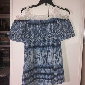 Blue Off The Shoulder Top